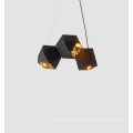 Candeeiro decorativo moderno pendurado para escritório Candeeiro pendente geométrico preto em aço inoxidável